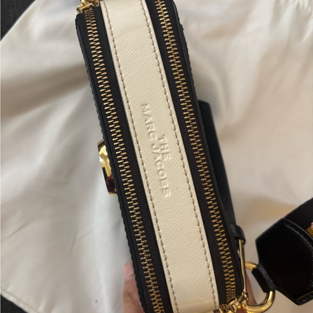 Black Crossbody Bag with Gold Accents - Picture 3 of 10